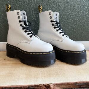 1460 platform Dr. Martens White Leather Platform Boots